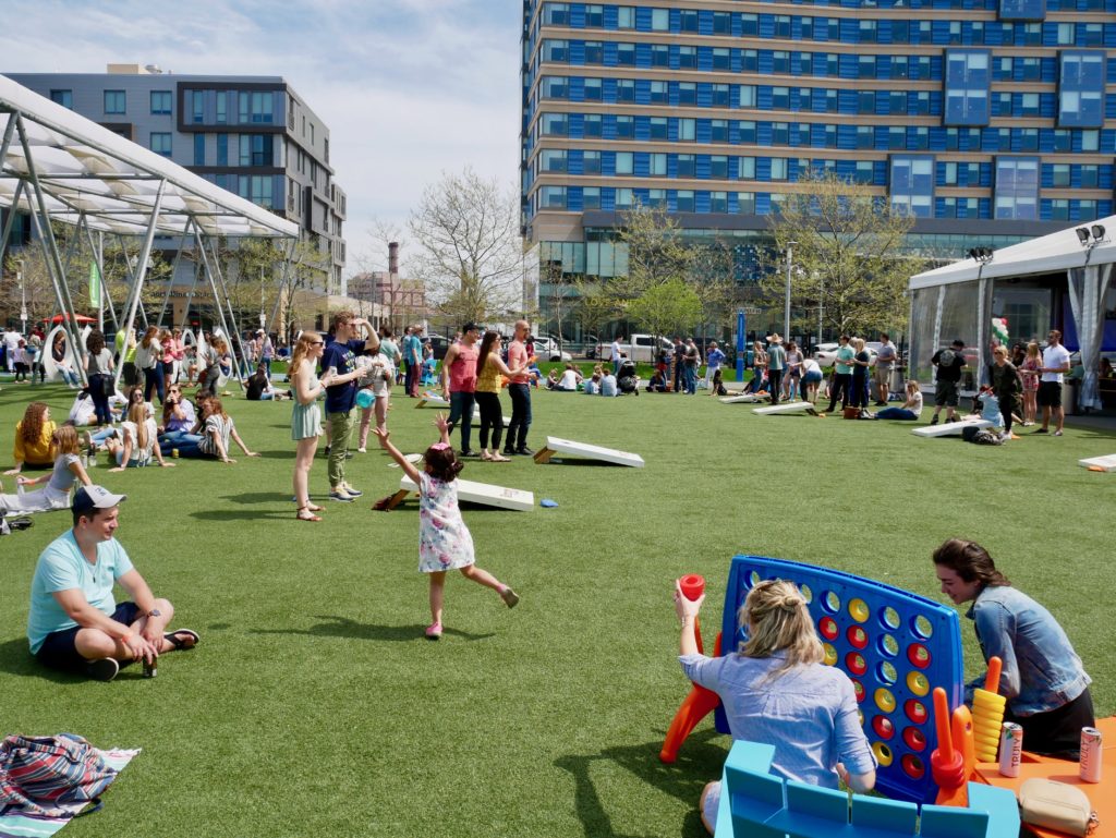 Photo of people enjoying The Lawn On D